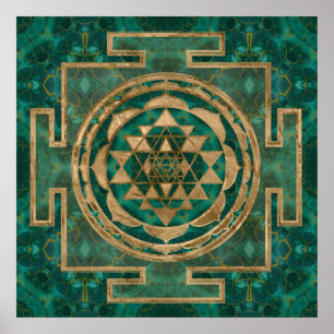 Sri Lanka/Sri Lanka/Sri Lanka Malachite en goud Poster