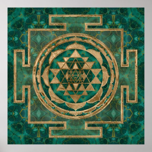 Sri Lanka/Sri Lanka/Sri Lanka Malachite en goud Poster (Voorkant)