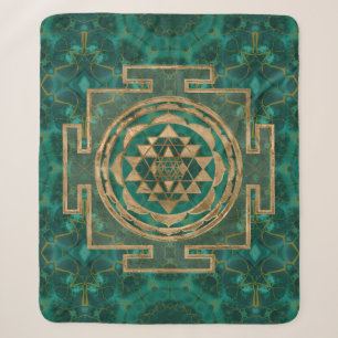 Sri Lanka/Sri Lanka/Sri Lanka Malachite en goud Sherpa Deken