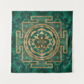 Sri Lanka/Sri Lanka/Sri Lanka Malachite en goud Wandkleed (Voorkant)