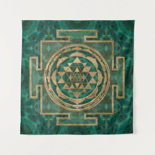 Sri Lanka/Sri Lanka/Sri Lanka Malachite en goud Wandkleed (Voorkant)