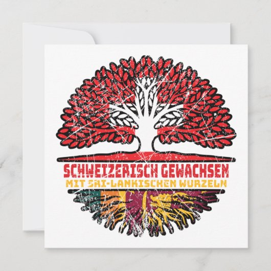 Sri Lanka Sri-Lankisch Schweizer Schweiz Baum Kaart (Voorkant)