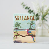 Sri Lanka strand vintage reisposter Briefkaart (Staand voorkant)