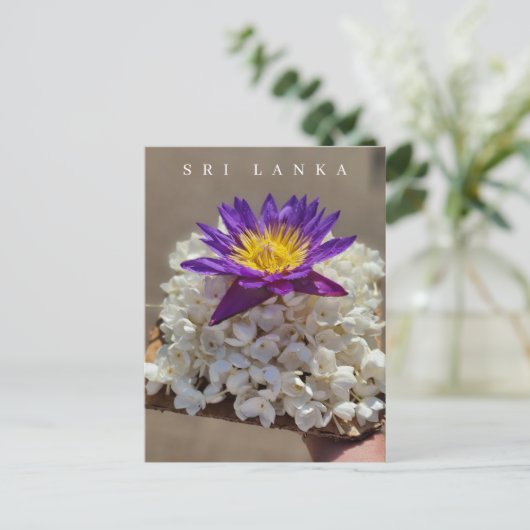 Sri Lanka tempelbloem aanbieden briefkaart (Staand voorkant)