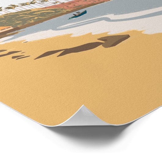 Sri lanka Travel poster Hikkaduwa (Hoek)