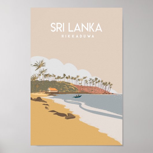 Sri lanka Travel poster Hikkaduwa (Voorkant)