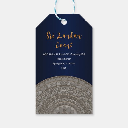 Sri Lanka uitnodiging ontwerp Cadeaulabel (Voorkant)