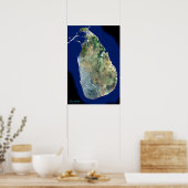 Sri Lanka van het poster van de ruimtesatellieten (Keuken)