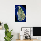 Sri Lanka van het poster van de ruimtesatellieten (Thuiskantoor)