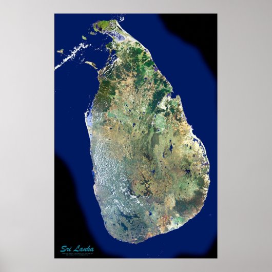 Sri Lanka van het poster van de ruimtesatellieten (Voorkant)
