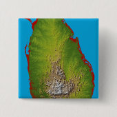 Sri Lanka Vierkante Button 5,1 Cm (Voorkant)