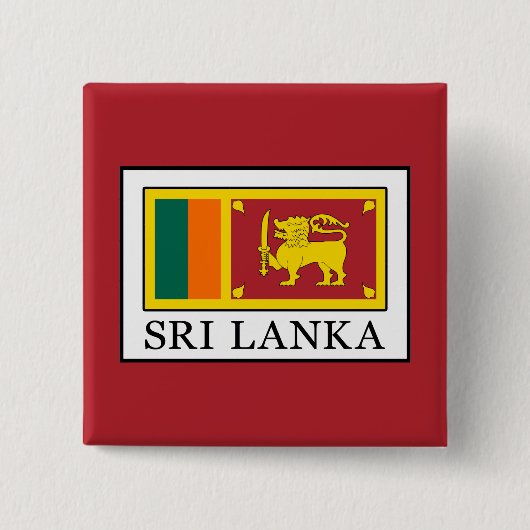 Sri Lanka Vierkante Button 5,1 Cm (Voorkant)