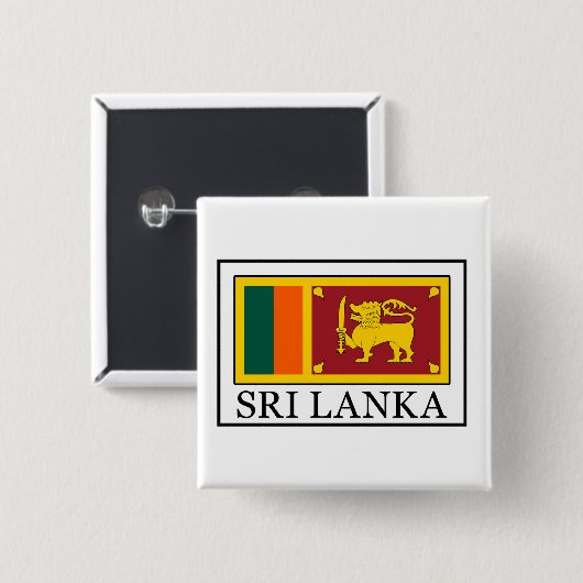 Sri Lanka Vierkante Button 5,1 Cm (Voorkant /achterkant)