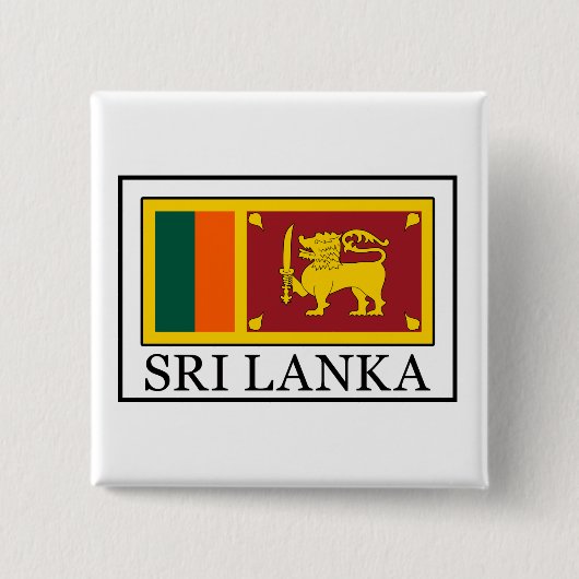 Sri Lanka Vierkante Button 5,1 Cm (Voorkant)