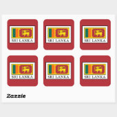 Sri Lanka Vierkante Sticker (Vel)
