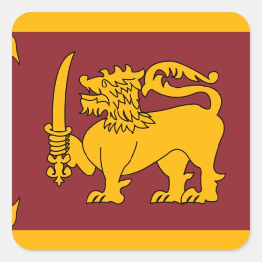 sri lanka vierkante sticker (Voorkant)