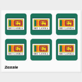 Sri Lanka Vierkante Sticker (Vel)