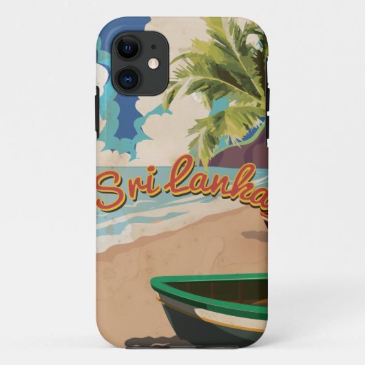 Sri Lanka Vintage Vakantie Reisposter Case-Mate iPhone Case (Achterkant)