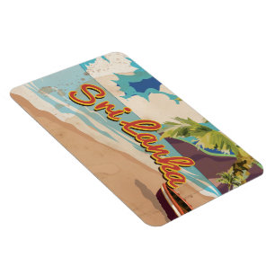 Sri Lanka Vintage Vakantie Reisposter Magneet