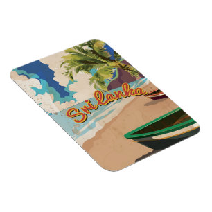Sri Lanka Vintage Vakantie Reisposter Magneet