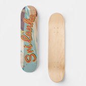 Sri Lanka Vintage Vakantie Reisposter Skateboard (Voorkant)
