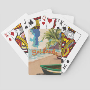 Sri Lanka Vintage Vakantie Reisposter Speelkaarten