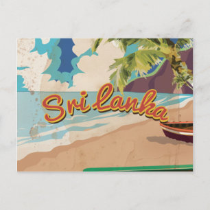 Sri Lanka Vintage Vakantieposter Briefkaart
