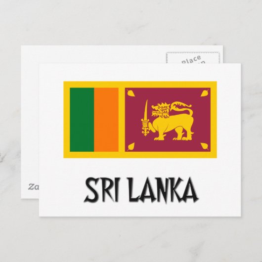 Sri Lanka vlag Briefkaart (Voorkant / Achterkant)
