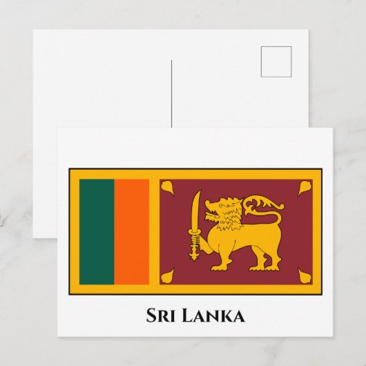 Sri Lanka vlag Briefkaart (Voorkant / Achterkant)