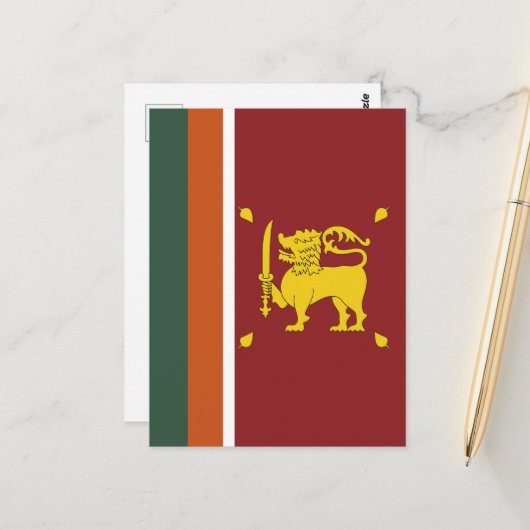 Sri Lanka vlag Briefkaart (Voorkant / Achterkant in situ)