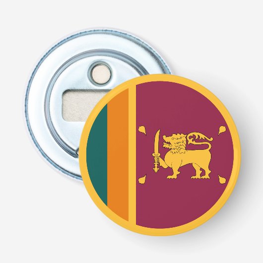 Sri Lanka-vlag Button Flesopener (Voorkant)