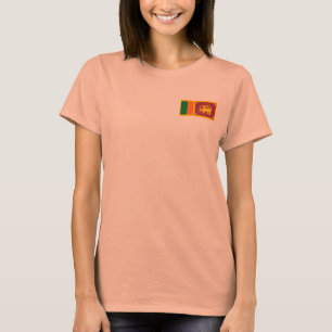 Sri Lanka Vlag en Kaart dk T-shirt
