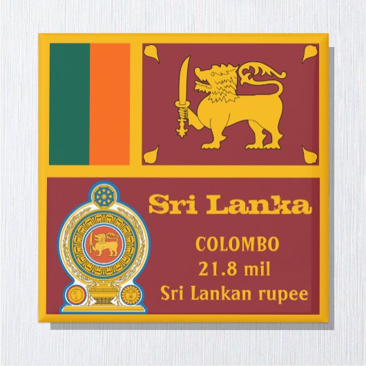Sri Lanka vlag en Vajra Emblem, sport- en sportfan Magneet