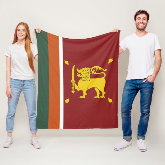 Sri Lanka vlag Fleece Deken (In situ)