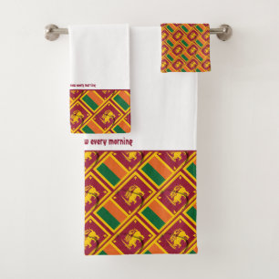 SRI LANKA VLAG Gepersonaliseerde Schrift WIT Bad Handdoek