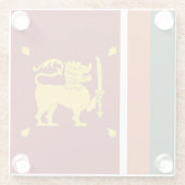 Sri Lanka vlag Glazen Onderzetter (Achterkant)