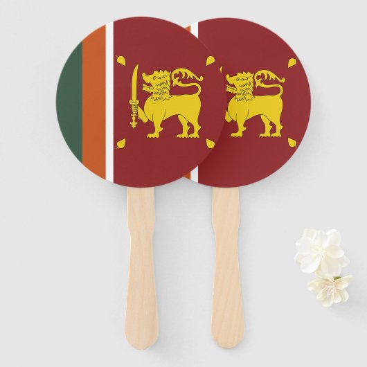 Sri Lanka vlag Handwaaier (Voorkant en achterkant)