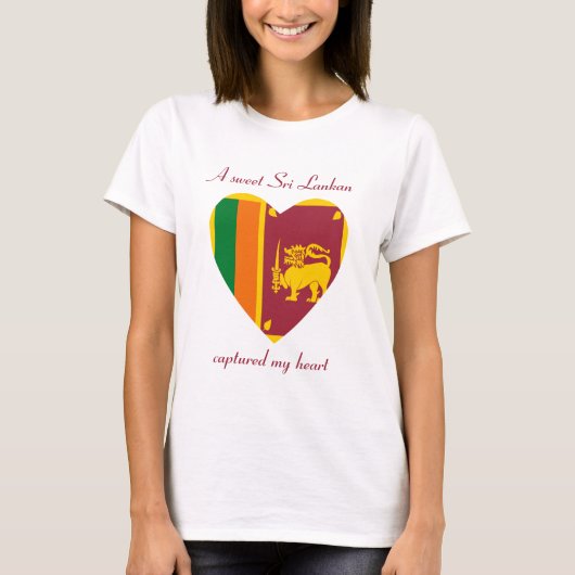 Sri Lanka Vlag Hartendief T-Shirt (Voorkant)