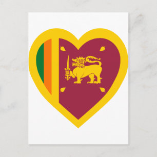 Sri Lanka vlag Heart Briefkaart