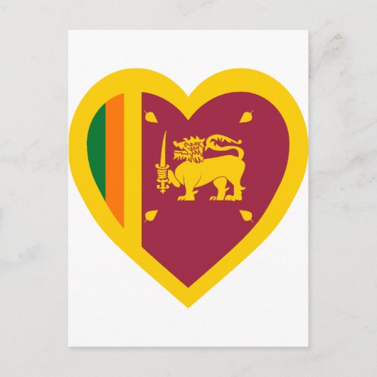 Sri Lanka vlag Heart Briefkaart (Voorkant)