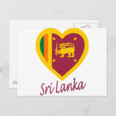 Sri Lanka vlag Heart Briefkaart (Voorkant / Achterkant)