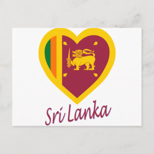 Sri Lanka vlag Heart Briefkaart