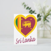 Sri Lanka vlag Heart Briefkaart (Staand voorkant)