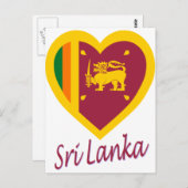 Sri Lanka vlag Heart Briefkaart (Voorkant / Achterkant)