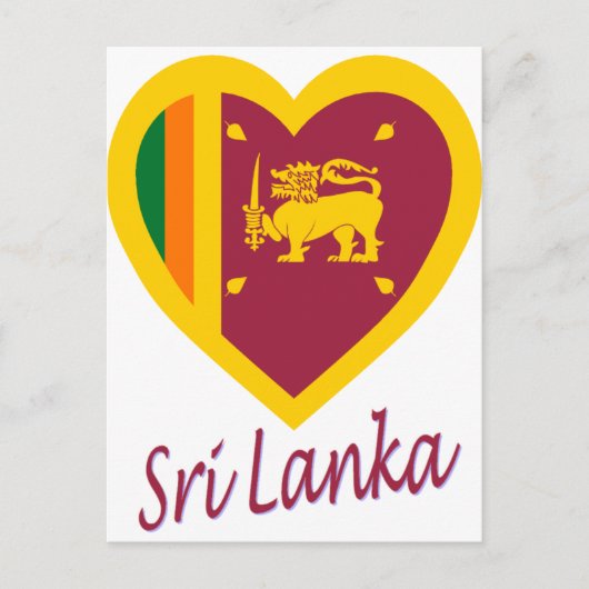 Sri Lanka vlag Heart Briefkaart (Voorkant)
