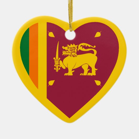 Sri Lanka vlag Heart Keramisch Ornament (Voorkant)