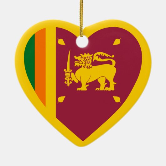 Sri Lanka vlag Heart Keramisch Ornament (Achterkant)