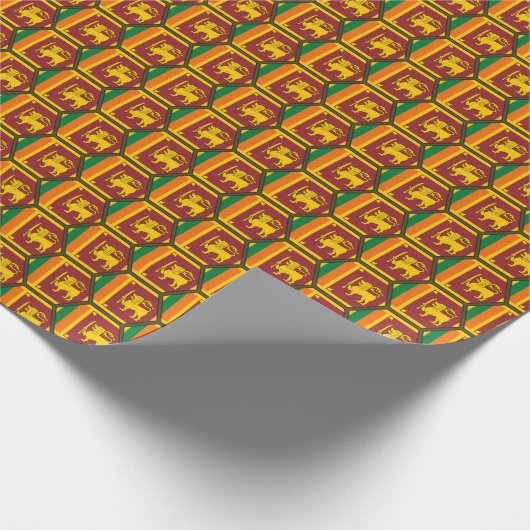 Sri Lanka-vlag Honingcomb Wrapping Paper Cadeaupapier (Hoek)
