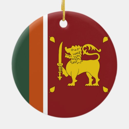 Sri Lanka vlag Keramisch Ornament (Achterkant)
