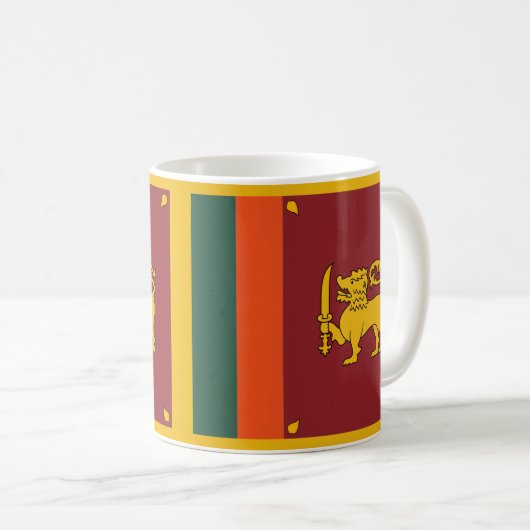 Sri Lanka Vlag Keramische Koffie Mok (Voorkant rechts)